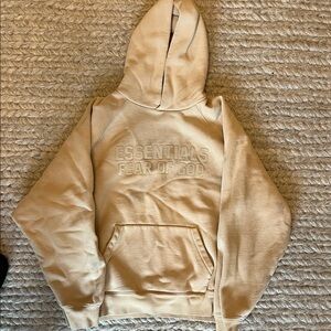Fear of God Essentials Beige Hoodie